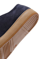 Men's Navy Blue Suede Leather Sneaker | Derimod