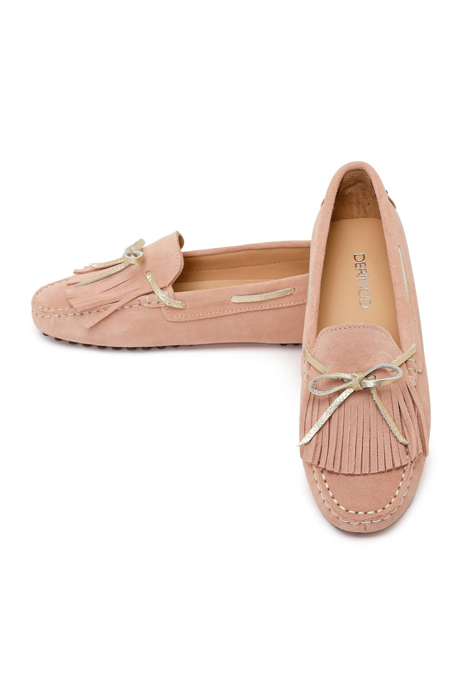 Woman Powder Tasselled Suede Loafer