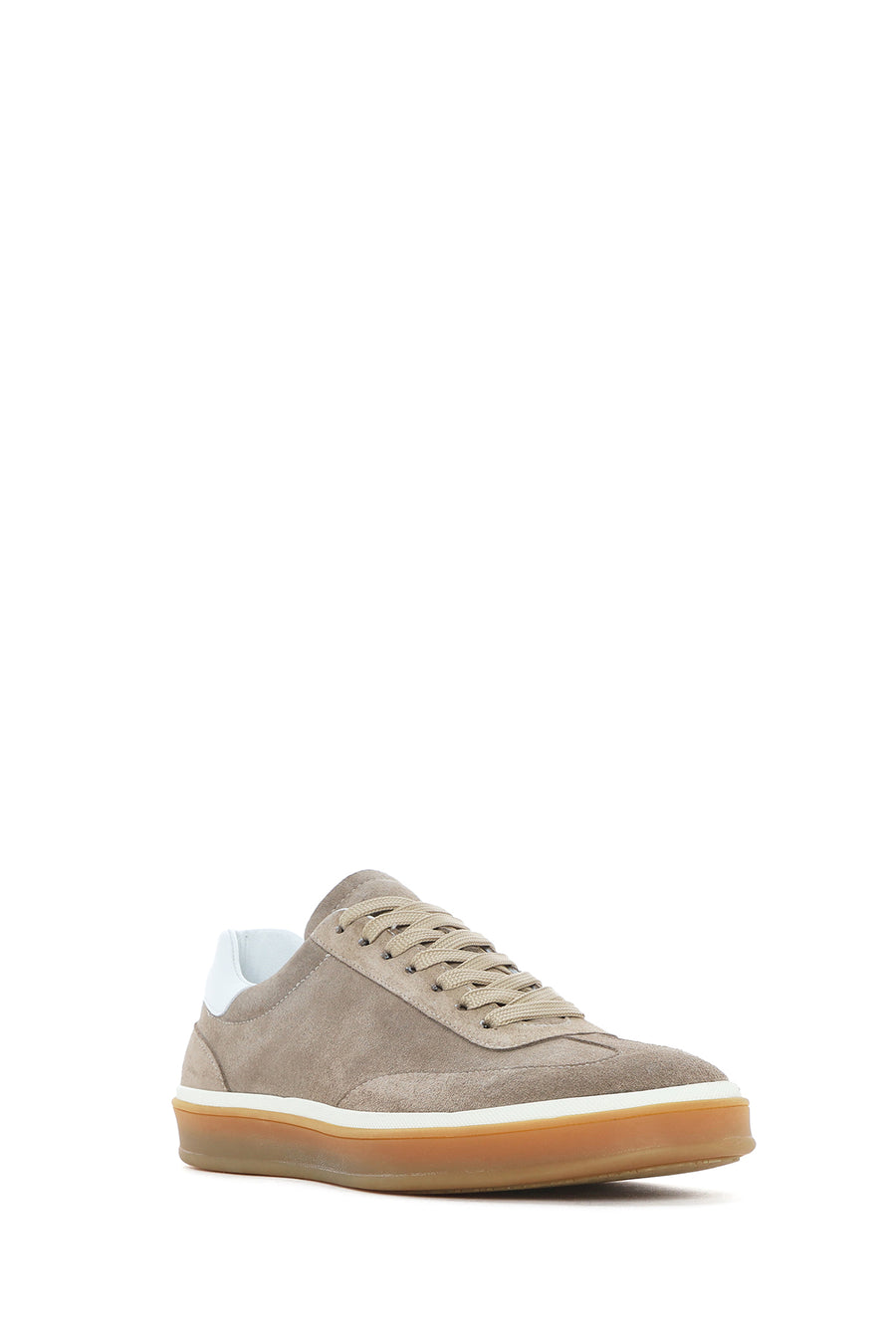 Men's Beige Lace-Up Suede Leather Sneaker