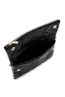 Women's Black Long Chain Strap Quilted Clutch Bag | Derimod