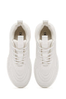 Women's White Lace-Up Thick Soled Sneaker | Derimod