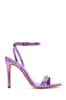 Women's Lilac Metallic Thin Heel Sandals | Derimod