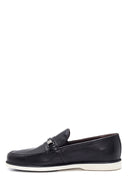 Erkek Syah Deri Delikli Casual Loafer | Derimod