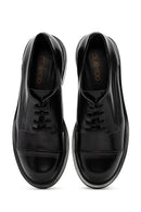 Women's Black Lace-Up Leather Masculine Loafer | Derimod