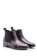 Women's Snakeskin Patterned Leather Boots | Derimod