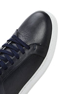 Men's Navy Blue Lace-Up Leather Sneaker | Derimod