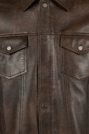 Curry Male Bronze Leather Jacket | Derimod