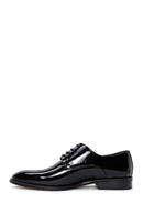 Men's Black Laced Patent Leather Classic Shoes | Derimod