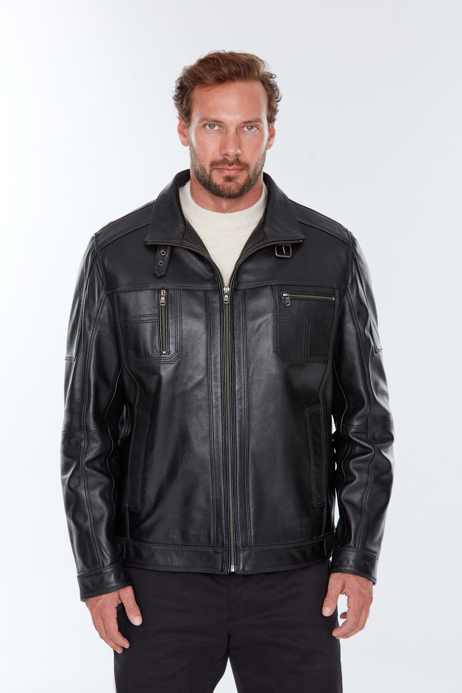 Muller Men's Black Leather Jacket 17WGE61841M | Derimod