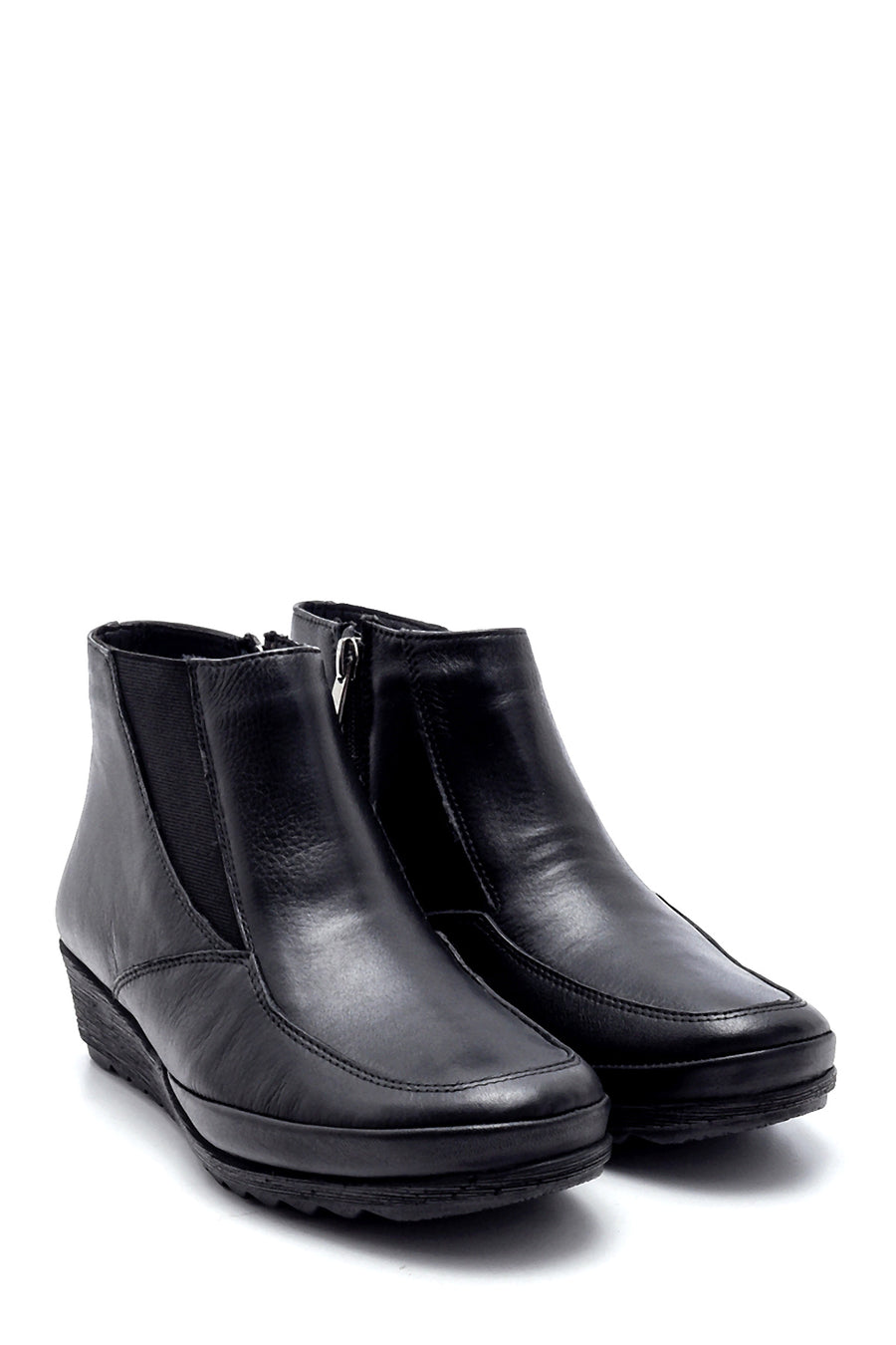 Women's Leather Wedge Heeled Boots