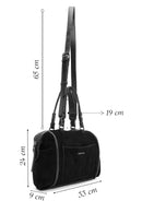 Women's Black Long Strap Suede Handbag | Derimod