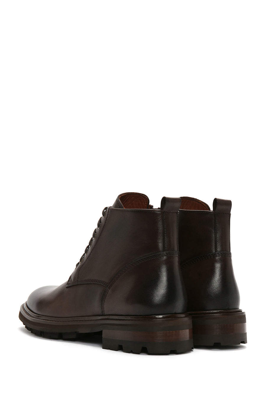 Men's Brown Zippered Leather Boots
