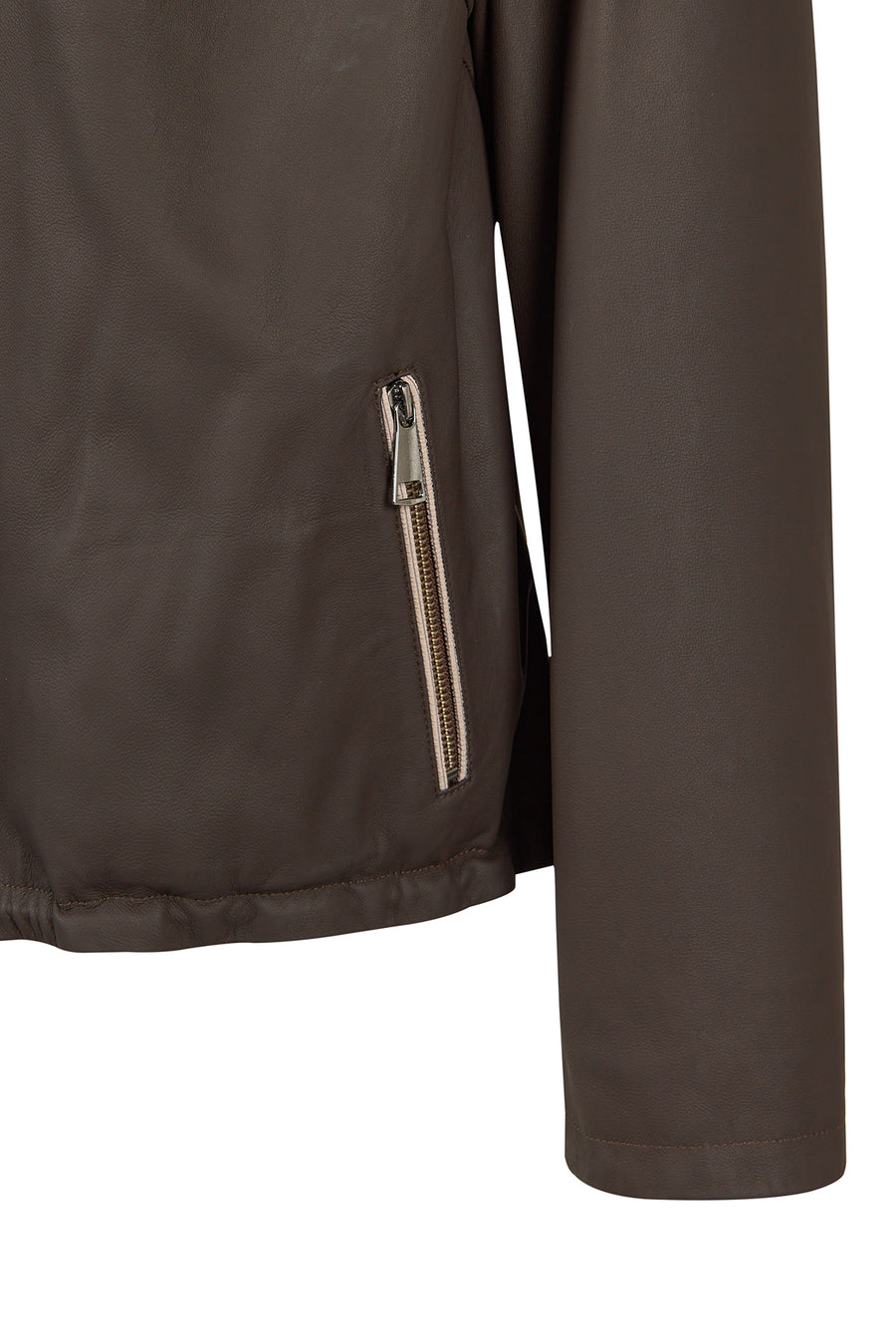 Arlin Woman Brown Reversible Oversized Leather Jacket