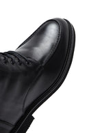 Men's Black Leather Zippered Casual Boots | Derimod