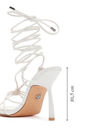 Women's White Tie-Heeled Sandals | Derimod