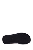 Woman Black Wedge Heel Leather Comfort Sandals | Derimod