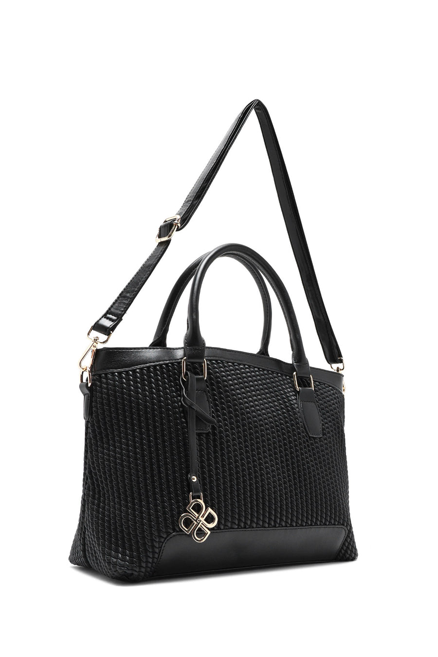Women's Black Long Strap Printed Shoulder Bag
