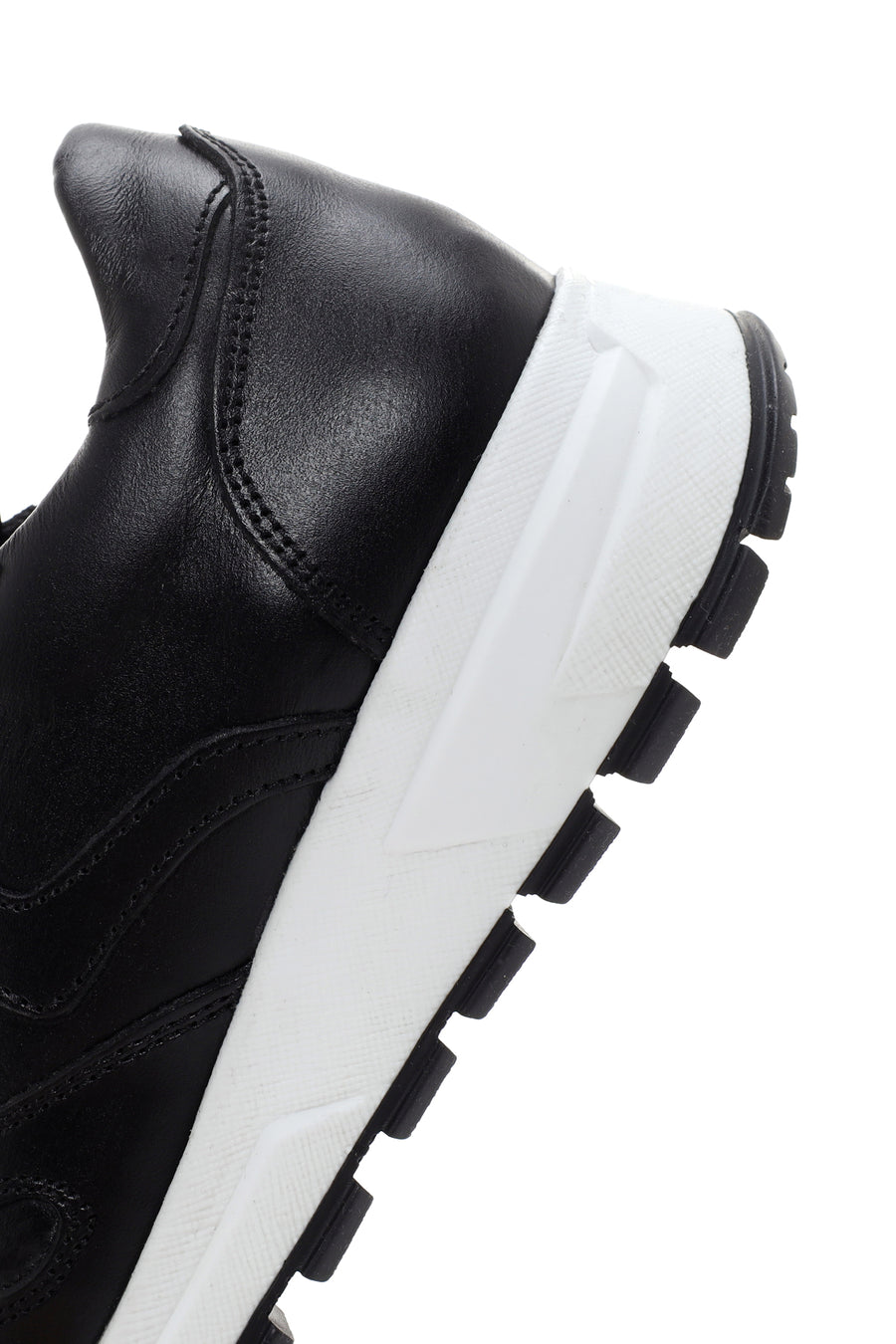 Kadın Siyah Kalın Tabanlı Deri Sneaker