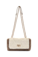 Women's Mink Long Strap Plush Crossbody Bag | Derimod