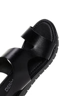 Women's Black Ankle Strap Leather Sandals | Derimod