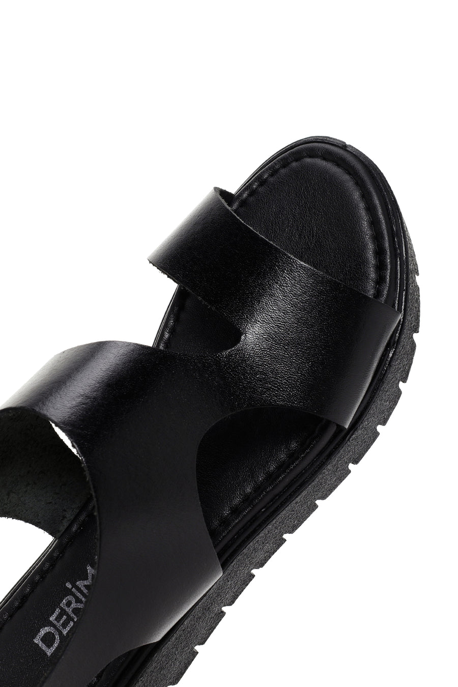 Women's Black Ankle Strap Leather Sandals
