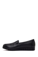 Woman Black Leather Comfort Shoes | Derimod