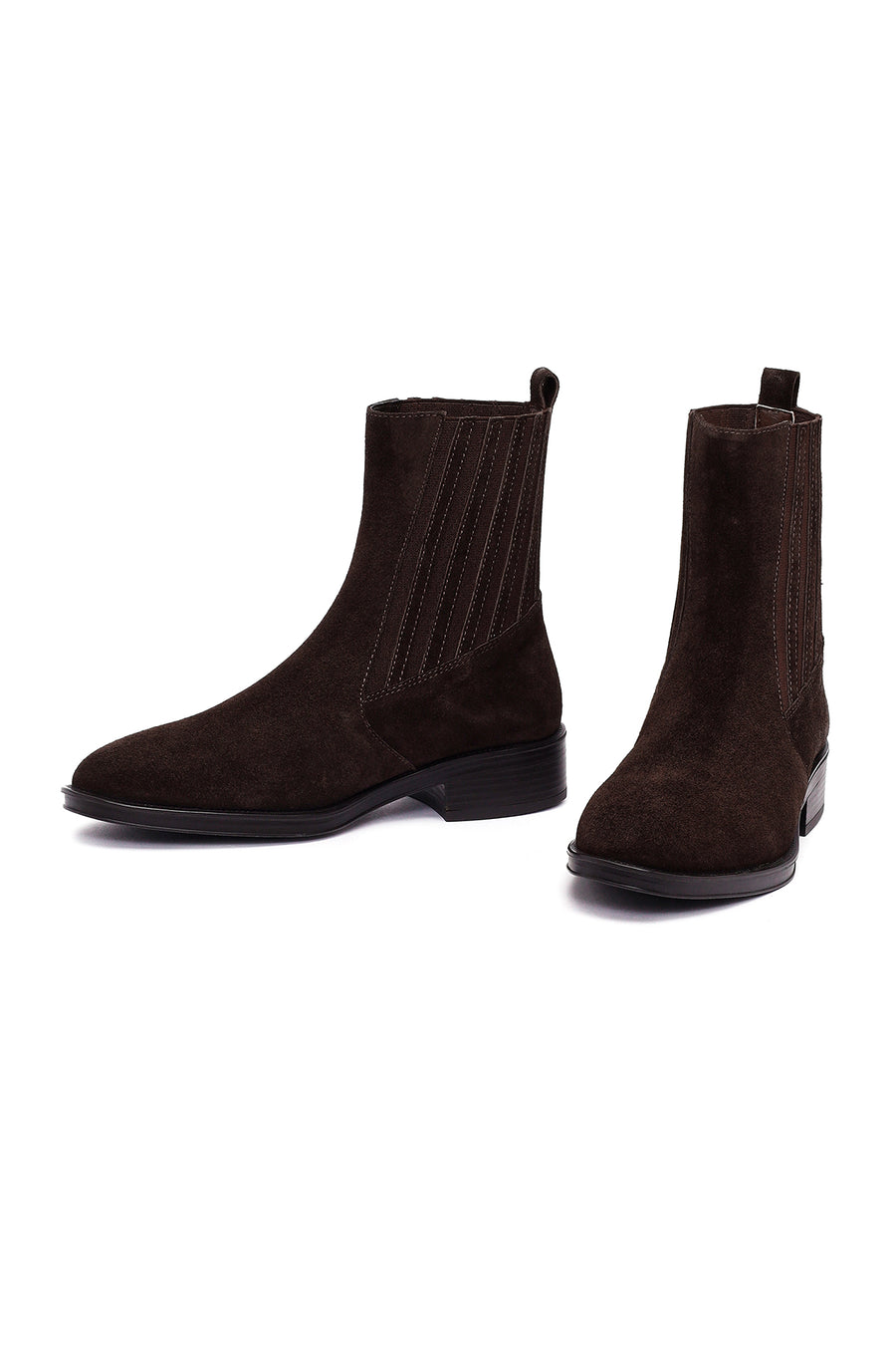 Woman Brown Suede Chelsea Boots