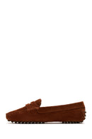 Women's Brown Suede Leather Classic Loafer | Derimod