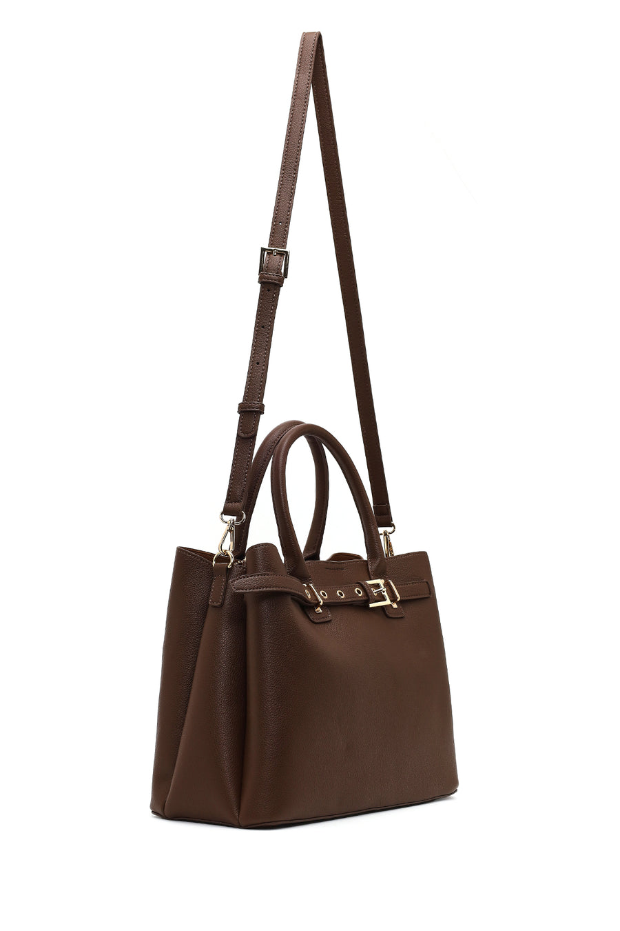 Woman Brown Long-Strap Classic Shoulder Bag