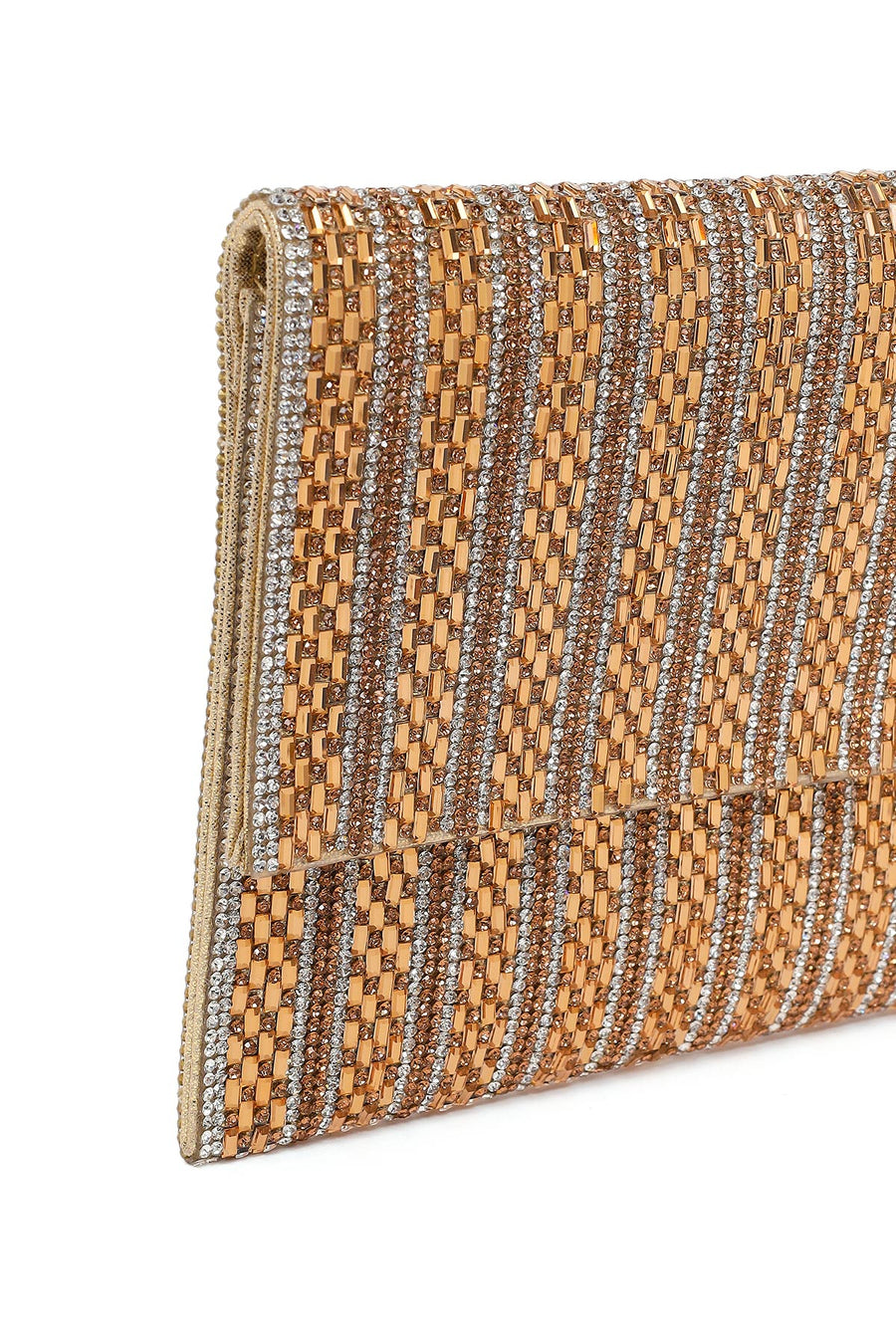 Woman Pink Chain-Strap Embellished Evening Bag