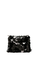 Women's Black Long Chain Strap Sequin Cross Bag | Derimod