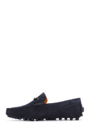 Derimod Fly Men's Navy Blue Suede Leather Loafer | Derimod