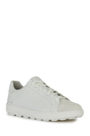 Geox Men's White Spherica Ecub-1 Lace-Up Leather Sneaker | Derimod