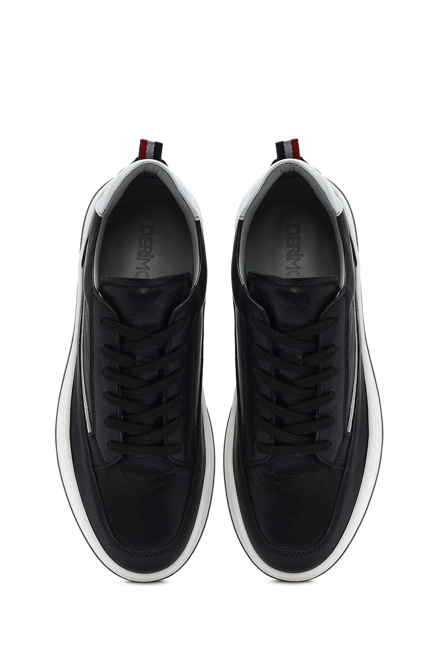 Men's Black Lace-up Leather Sneaker