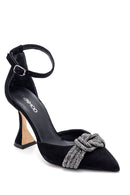 Women's Leather Suede Stone Heeled Shoes | Derimod