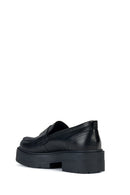 Geox Women's Black Spherica Leather Masculine Loafer | Derimod