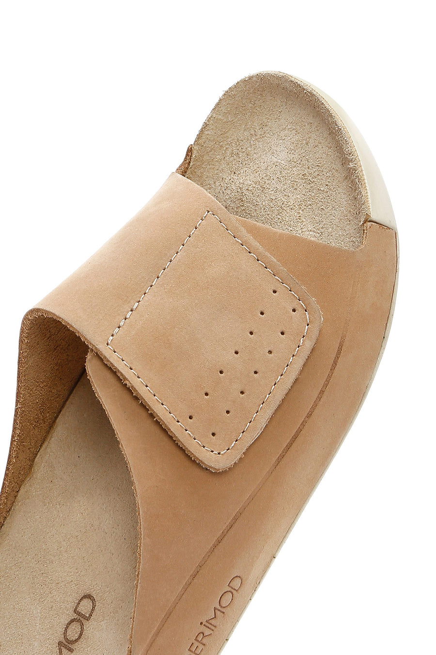 Women's Beige Nubuck Leather Comfort Slippers