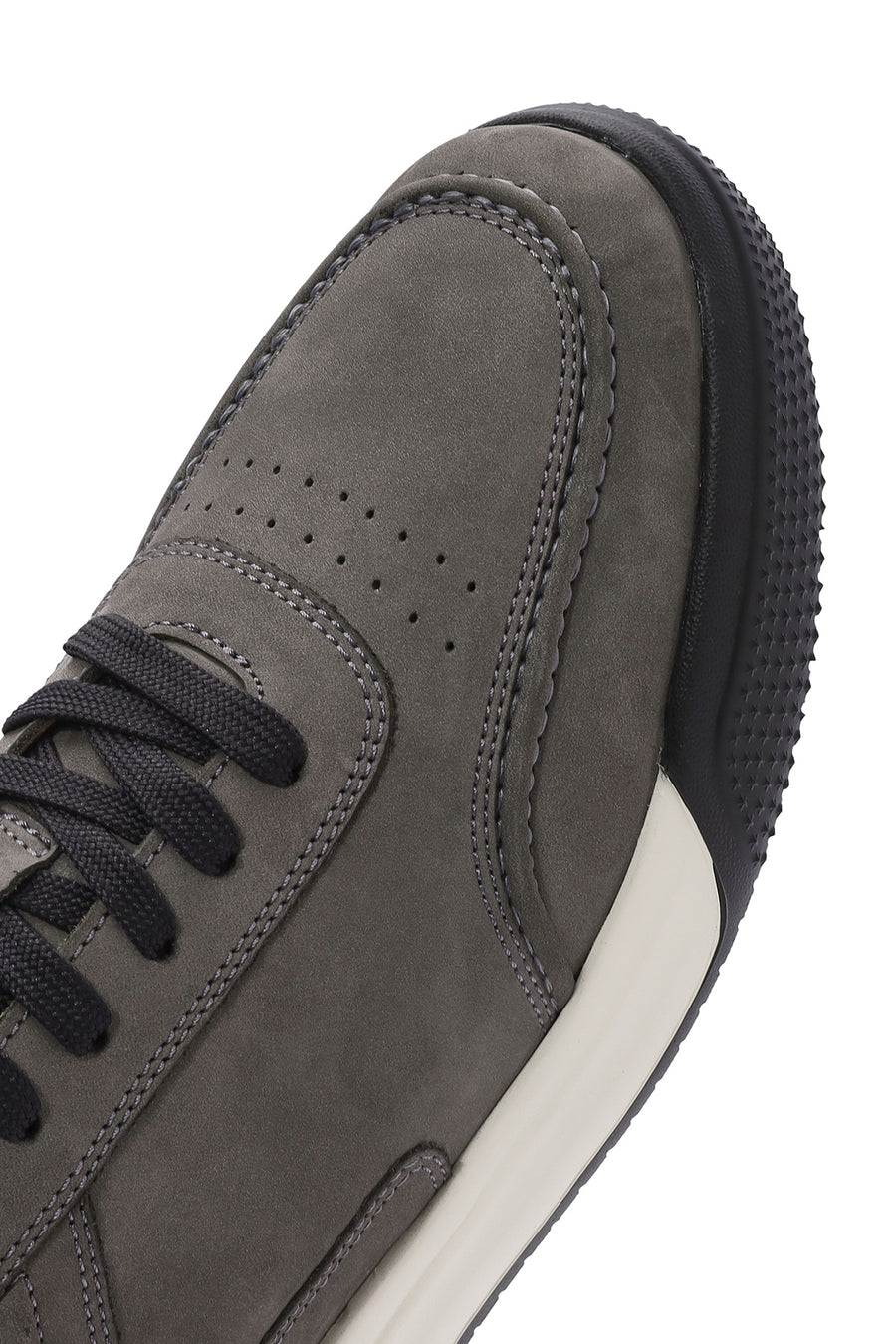 Erkek Gri Bağcıklı Nubuk Deri Sneaker