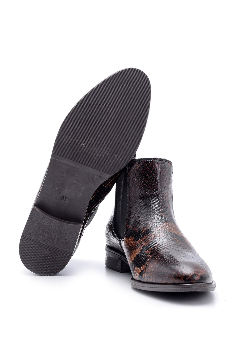 Women's Snakeskin Patterned Leather Boots