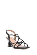 Kadın Siyah Taşlı İnce Topuklu Sandalet | Derimod