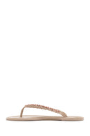 Kadın Bej Parmak Arası Taşlı Jelly Terlik | Derimod