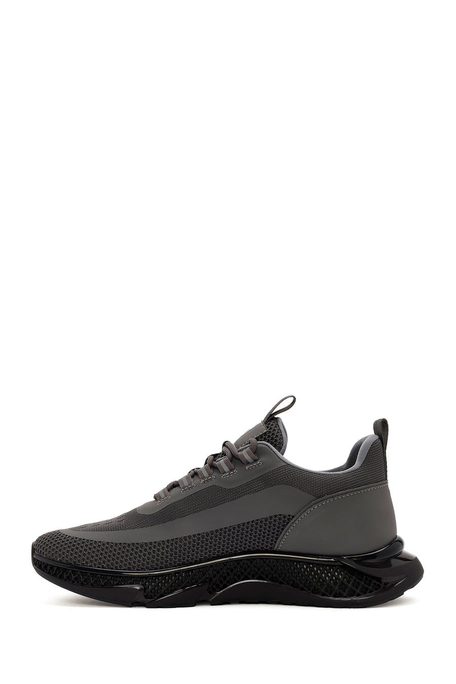 Derimod Zero Men's Grey Thick-Soled Laced Fabric Sneaker