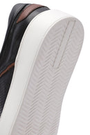 Erkek Siyah Bağcıklı Deri Sneaker | Derimod