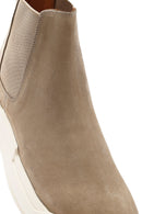 Men's Beige Suede Leather Casual Chelsea Boots | Derimod