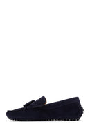 Men's Navy Blue Suede Leather Loafer | Derimod