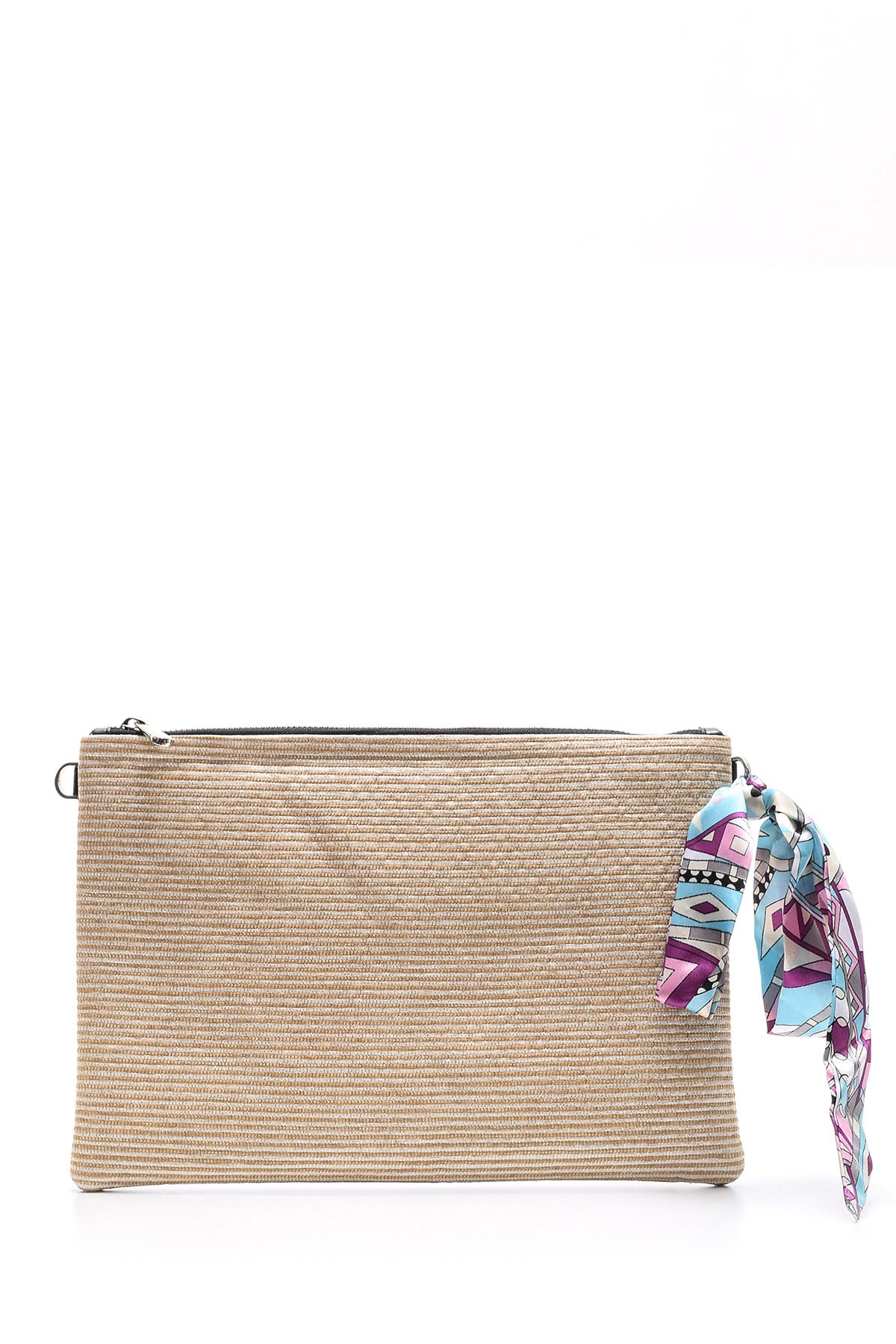 Women's Straw Portfolio Bag with Scarf Detail 19SBD2425M7 | Derimod