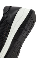 Women's Black Lace-up Thick-Sole Leather Sneaker | Derimod