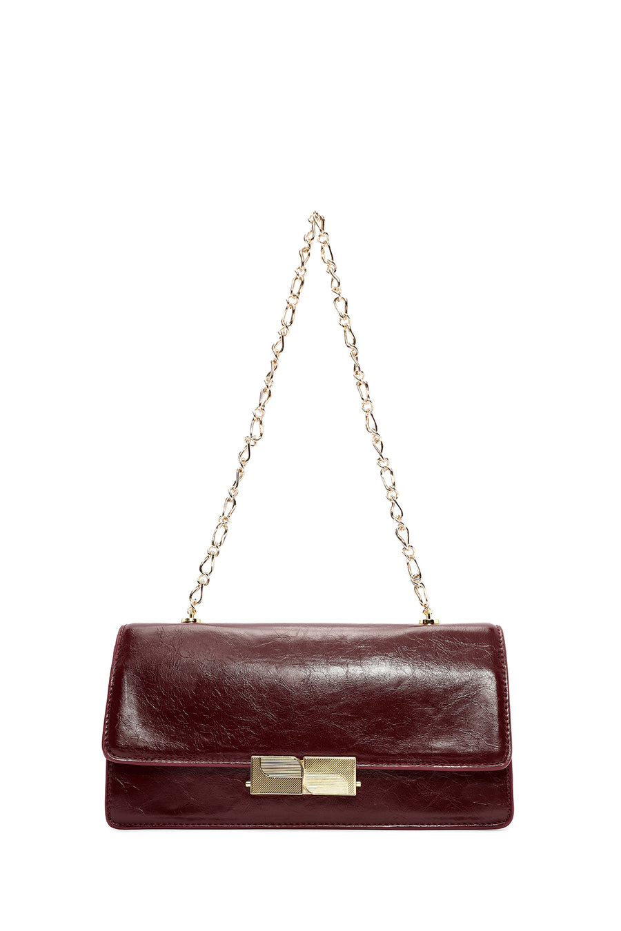 Women's Burgundy Chain Strap Shoulder Bag