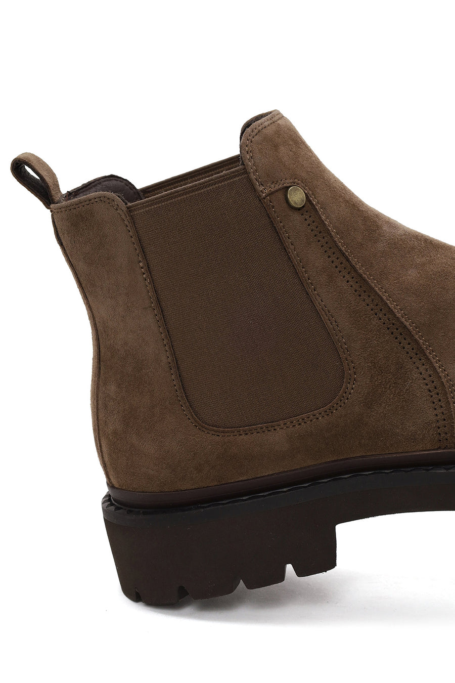 Male Beige Thick-Soled Suede Casual Chelsea Boots
