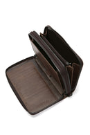 Men's Brown Leather Handbag with Phone Compartment | Derimod